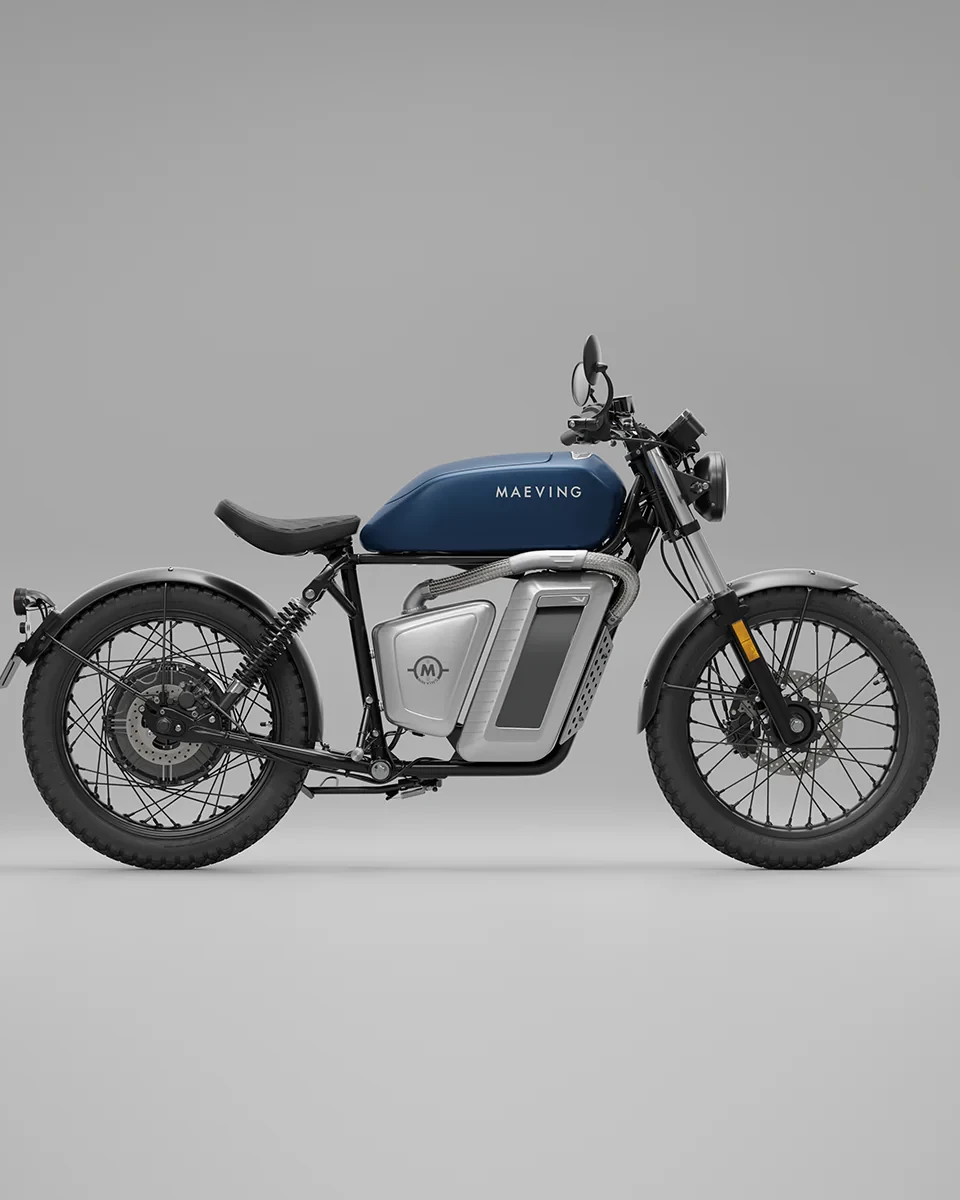 Moto électrique Maeving RM1 bleu selle noire