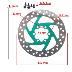 Disque de frein 140mm 6H vert
