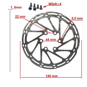 Disque de frein EWD002 140mm 6H argenté