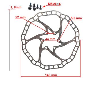 Disque de frein EWD001 140mm 6H argent