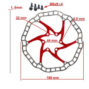 Disque de frein EWD001 160mm 6H rouge