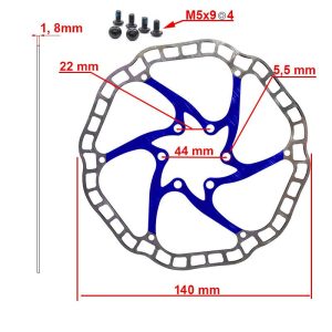 Disque de frein EWD001 140mm 6H bleu