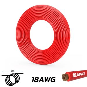 Câble rouge 18 AWG - 5M