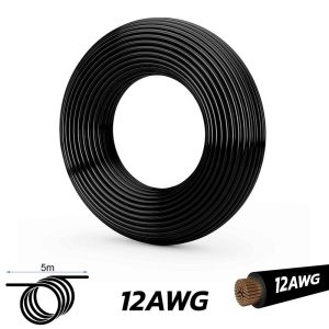 Câble noir 12 AWG - 5M