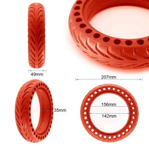 Pneu plein perforée 8,5x2-6,1/B34 - rouge