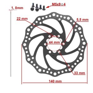 Disque de frein R6.1 140mm 6H rouge