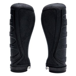 Poignées ergonomiques en silicone avec verrouillage noir - 2 pcs.