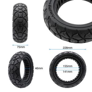 Pneu plein 10×3,0/255×80 (80/65-6) noire [Amitor]