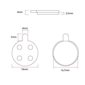 Plaquette de frein CT003-C céramique [Ewheel] - 2 jeux